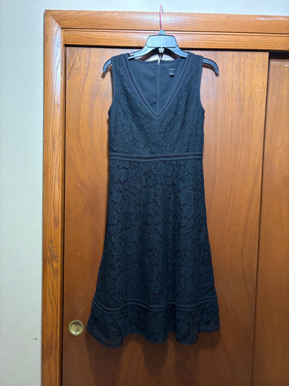 Ann Taylor Black Lace Fit & Flare Dress Size 2 Cocktail Party